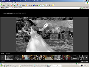 Screenshot of photographer Chris Ramirez's official website