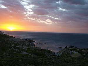 Sunset over Walker Bay, January 2009