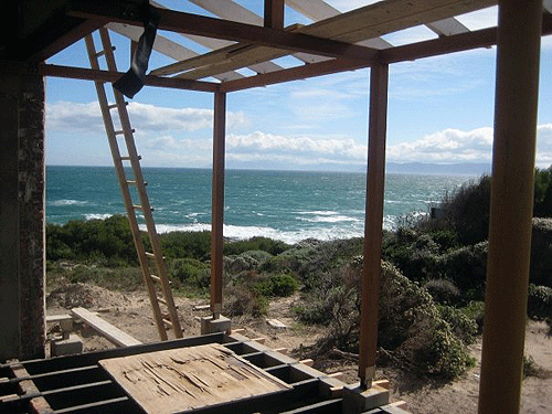 brad_deck The roof over the deck is starting to take shape.