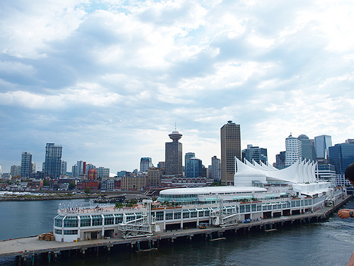 The Vancouver skyline as seen from the deck of our ship as we departed