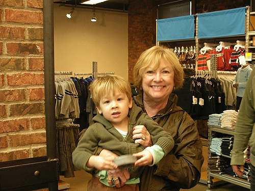 g_c_on Calvin and Grammy at the giant Old Navy shop in Chelsea, which has to be the most under-rated source of great clothes for young children that's hardly ever synthetic and almost always reasonably priced.