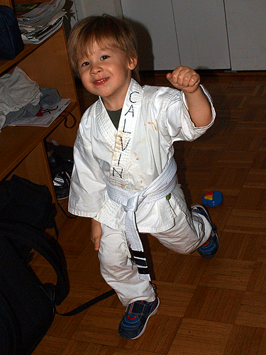 The second photo ever of Calvin making a fist. The first was when he was about three weeks old!