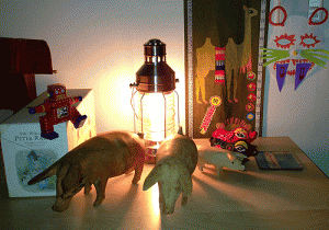 Hurricane lamp-styled light, with a retro Edison light bulb has become a favourite. 