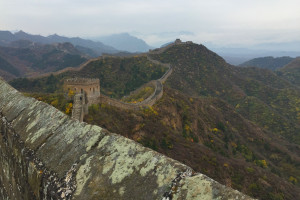 View over the Great Wall looking towards Jinshanling.